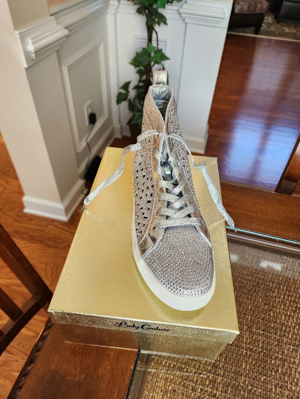 Sparkling High-Top Sneaker - Silver